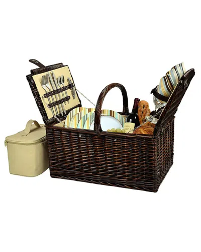 Picnic At Ascot Buckingham Picnic Basket For 4 In Brown