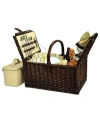 Picnic At Ascot Buckingham Willow Picnic Basket With Service For 4 In Olive