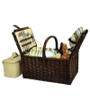 Picnic At Ascot Buckingham Willow Picnic Basket With Service For 4 In Turquoise