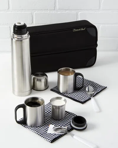 Picnic At Ascot Coffee Tote Gift Set In Silver