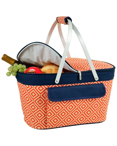 Picnic At Ascot Diamond Collapsible Insulated Basket In Orange
