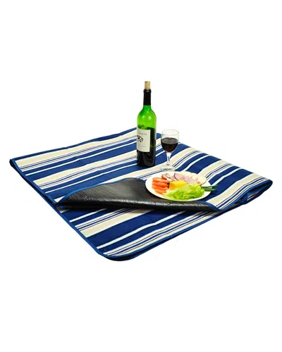 Picnic At Ascot Fleece Picnic Blanket With Tote In Blue
