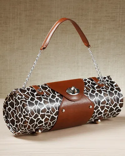 Picnic At Ascot Giraffe Wine Carrier & Purse In Multicolor