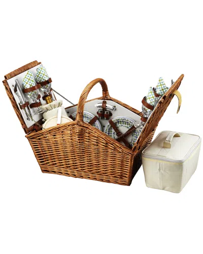 Picnic At Ascot Huntsman Basket For 4 In Brown