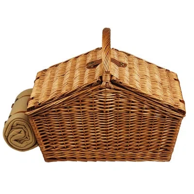 Picnic At Ascot Huntsman Basket For Four With Blanket In London In London Plaid