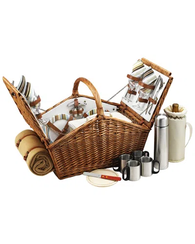 Picnic At Ascot Huntsman Basket For Four With Coffee Set