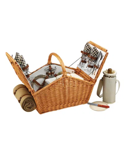 Picnic At Ascot Huntsman Picnic Basket For 4 In Brown