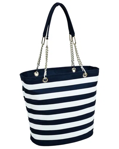 Picnic At Ascot Insulated Cooler Tote With Chain Handle In Blue