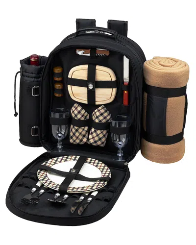 Picnic At Ascot London Backpack Cooler For 2 In Black