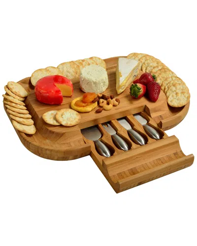 Picnic At Ascot Malvern 4pc Deluxe Cheese Board In Brown
