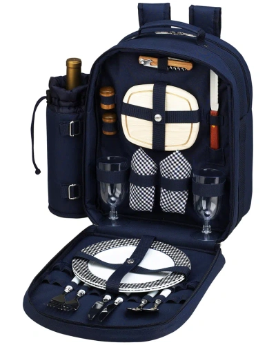 Picnic At Ascot Picnic Backpack Cooler Set For 2 In Navy