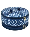 Picnic At Ascot Pie, Cake, Salad Carrier 12" Diameter In Blue