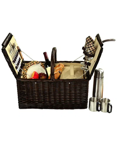 Picnic At Ascot Surrey Picnic Basket For Two With Coffee Set In Brown