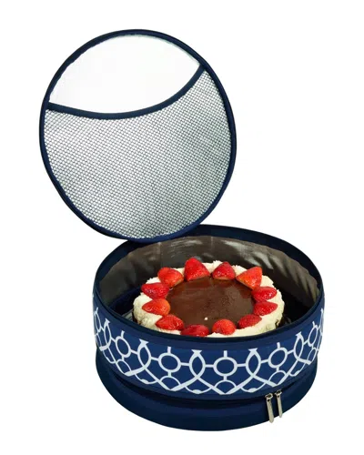 Picnic At Ascot Trellis Cake Carrier In Blue