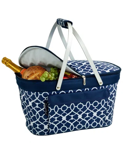Picnic At Ascot Trellis Collapsible Insulated Basket In Blue