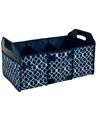 Picnic At Ascot Trellis Foldable Trunk Organizer In Blue
