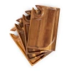 Picnic Time 4-pc. Wood Appetizer Plate In Brown