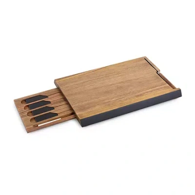 Picnic Time 4-pc. Wood Cheese Board Set In Brown