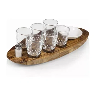 Picnic Time 9-pc. Shot Glass Set In Brown