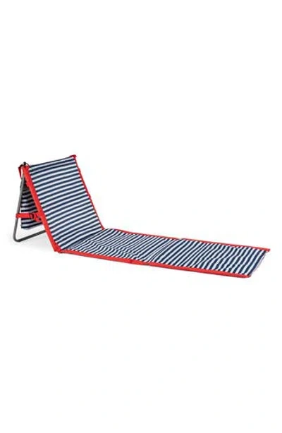 Picnic Time Beachcomber Oniva Blue Pinstripe Portable Beach Chair & Tote