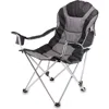 Picnic Time Black Reclining Camp Chair In Black