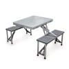 Picnic Time Oniva By  Aluminum Portable Picnic Table With Seats In Silver