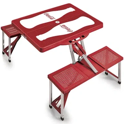 Picnic Time Coca-cola Picnic Table In Red