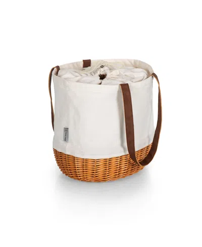 PICNIC TIME CORONADO CANVAS AND WILLOW BASKET TOTE