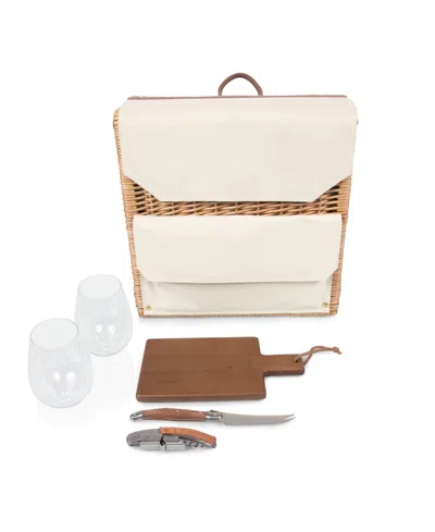 Picnic Time Corsica Grande Wine Cheese Basket Backpack In Neutral