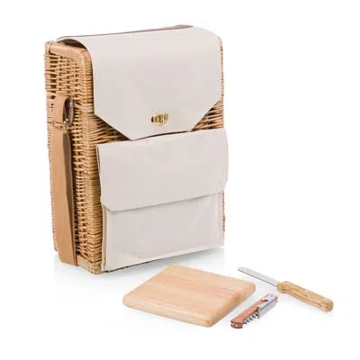 Picnic Time Corsica Wine And Cheese Picnic Basket - 2 Bottle Wine Tote In Beige