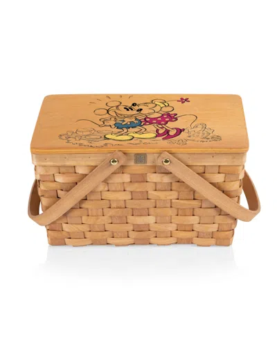 Picnic Time Disney Mickey Minnie Mouse Poppy Personal Picnic Basket In Beige