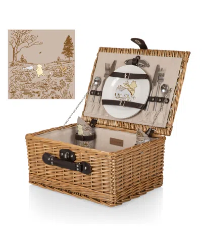 Picnic Time Disney Winnie The Pooh Classic Picnic Basket, Service For 2 In Brown