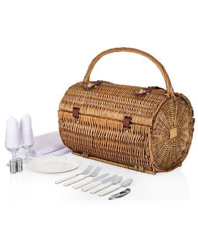 Picnic Time Dnu  Barrel Gingham Picnic Basket In Red