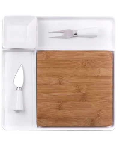 Picnic Time Dnu Toscana Peninsula Cutting Board Serving Tray With Cheese Tools