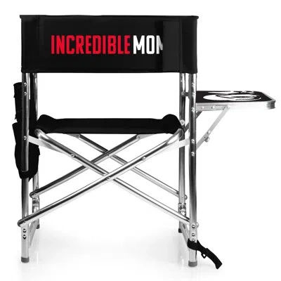 Picnic Time Elastigirl Polyester Folding Chair In Black