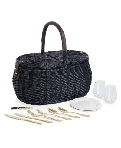 Picnic Time Evening Picnic Basket, Service For 2 In Black