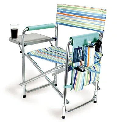 Picnic Time Folding Sports Chair + Side Table In Multi