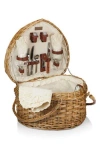 Picnic Time Heart Picnic Basket In Brown