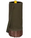 Picnic Time Malbec Insulated Canvas And Willow Wine Bottle Basket In Khaki