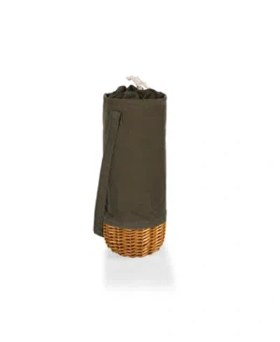 PICNIC TIME MALBEC INSULATED CANVAS AND WILLOW WINE BOTTLE BASKET