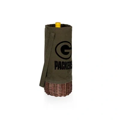 Picnic Time Nfl Green Bay Packers Malbec Insulated Canvas And Willow Wine Bottle Basket