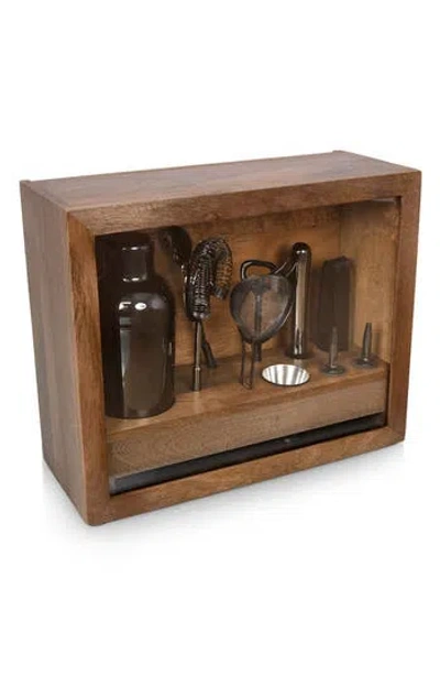 Picnic Time Old Fashioned 10-piece Bar Tool Set In Brown