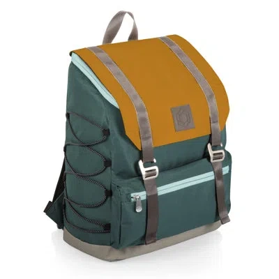 Picnic Time Otg Traverse Soft-sided Insulated Outdoor Cooler Backpack In Mustard,green