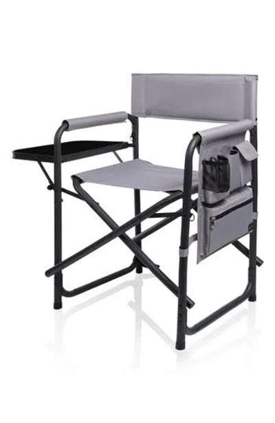 Picnic Time Packable Folding Sports Chair In Gray