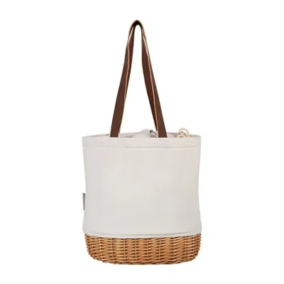 Picnic Time Pico Willow And Canvas Basket Insulated Lunch Bag In White