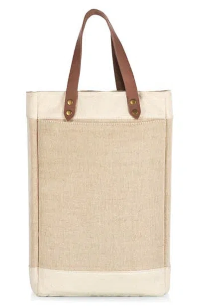 Picnic Time Pinot 2 Bottle Wine Bag In Beige