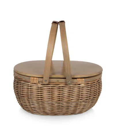 Picnic Time Sequoia Cooler Picnic Basket In Beige