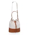Picnic Time Sirolo Canvas And Leatherette 11.8" Bucket Tote Bag In Multi
