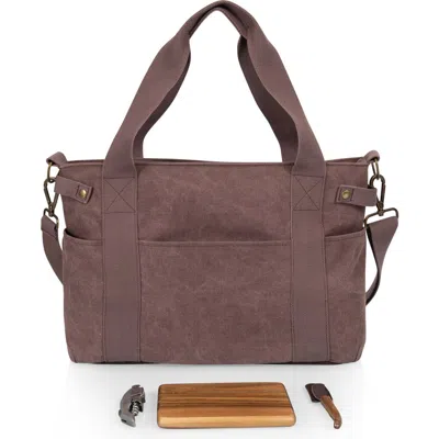 Picnic Time Temecula Wine Insulated Tote Bag In Brown