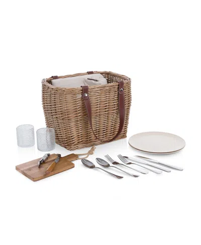 Picnic Time Terrabella Handwoven 15-piece Picnic Basket In Brown